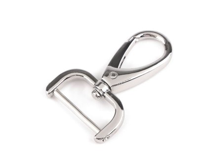 Kovová karabina otočná se šroubovacím průvlekem 26 mm (Varianta 1 nikl, Balení 1 ks)