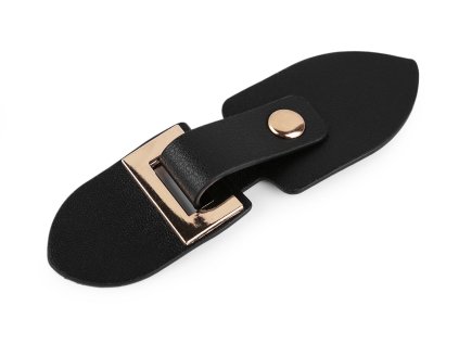 Zapínání z eko kůže 3,5x11,5 cm (Varianta černá zlatá, Balení 1 pár)