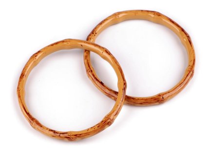 Plastová ucha na tašky imitace bambusu Ø15 cm (Varianta přírodní, Balení 1 ks)