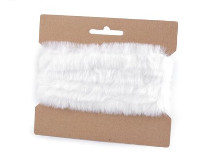 Oděvní / dekorační kožešinový proužek plochý, řezaný šíře 2 cm (Varianta 1 Off White, Balení 1 ks)