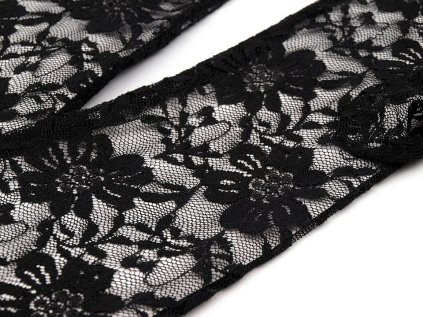 Dlouhé společenské rukavice krajkové (Varianta černá, Balení 1 pár)