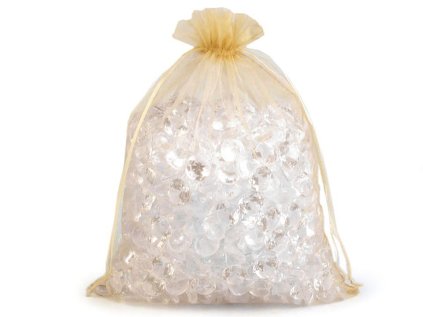 Dárkový pytlík 21x29 cm organza (Varianta 1 zlatá sv., Balení 10 ks)
