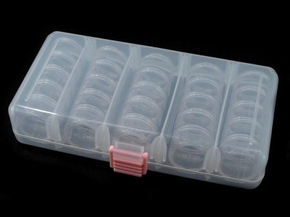 Plastový box / zásobník 9x19x3,5 cm na korálky (Varianta transparent, Balení 1 ks)