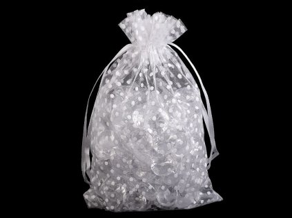 Dárkový pytlík puntíky 13x18 cm organza (Varianta 5 modrá světlá, Balení 2 ks)