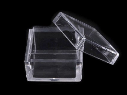 Plastová dóza mini 2,5x2,5x1,5 cm čtverec (Varianta transparent, Balení 1 ks)