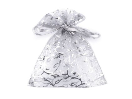 Dárkový pytlík 7x10 cm organza s lurexem (Varianta 1 bordó sv., Balení 5 ks)