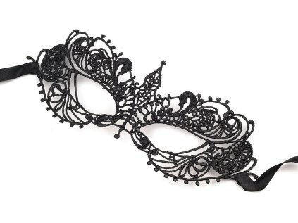 Karnevalová maska - škraboška krajková (Varianta černá, Balení 1 ks)