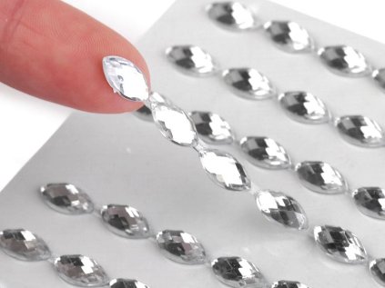 Samolepicí kamínky na lepicím proužku 5x10 mm (Varianta crystal, Balení 1 karta)