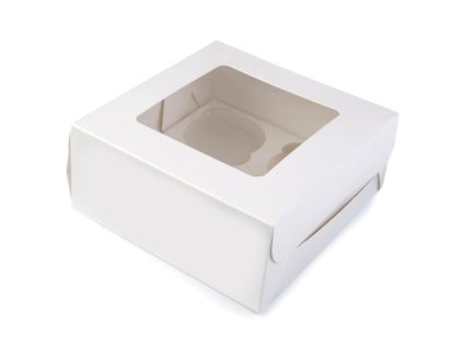 Papírová krabice s průhledem (Varianta bílá, Balení 50 ks)