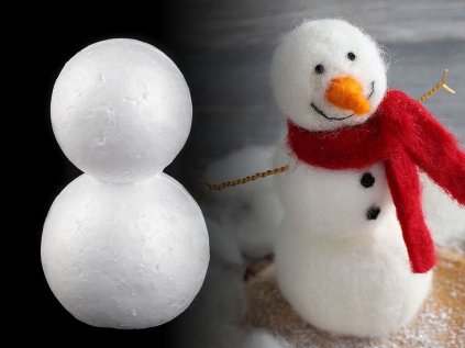 Sněhulák 6,7x11,5 cm polystyren (Varianta bílá, Balení 1 ks)