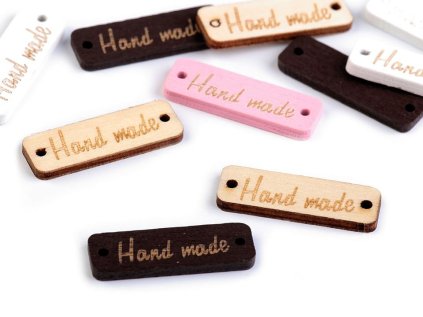 Dřevěná cedulka / ozdoba Handmade 10x30 mm (Varianta 2 přírodní, Balení 10 ks)