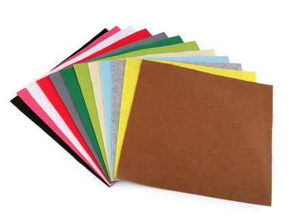 Látková dekorativní plsť / filc soft 30x30 cm (Varianta mix, Balení 12 ks)