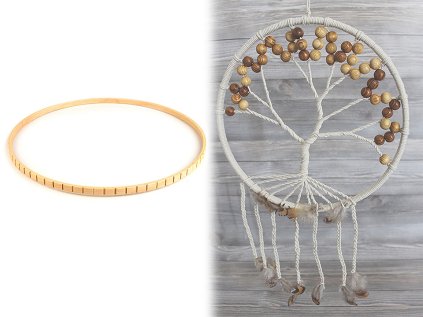 Dřevěný kruh Ø28,5 cm se zářezy (Varianta přírodní sv., Balení 1 ks)