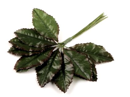 Umělé listy růže na drátku (Varianta 1 zelená sv. podzim, Balení 12 ks)