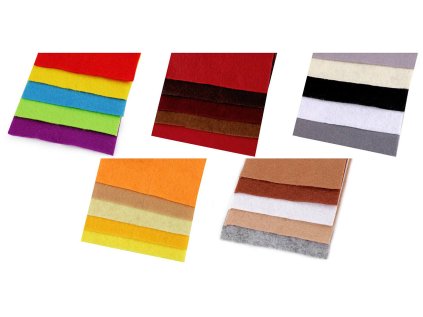 Barevná sada dekorativních filců / plstí 10x45 cm (Varianta mix č. 1, Balení 1 sada)