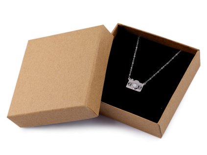 Krabička na šperky 9x9 cm (Varianta hnědá přírodní, Balení 1 ks)