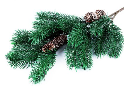 Umělý smrk s šiškami větší (Varianta 2 zelená tm., Balení 1 ks)