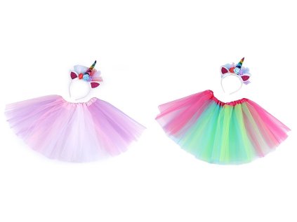 Karnevalový kostým  - jednorožec (Varianta 2 multikolor, Balení 1 sada)