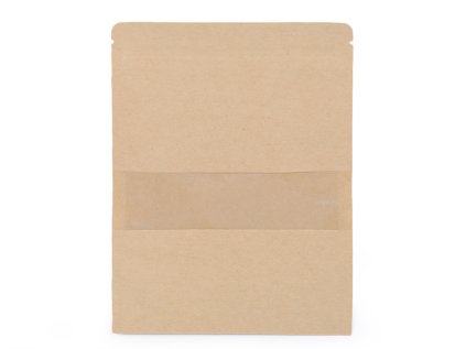 Papírový sáček s průhledem, velký (Varianta 2 přírodní, Balení 10 ks)