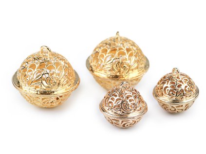 Rolničky filigránové Ø18 mm,  Ø26 mm (Varianta 2 (Ø18 mm) stříbrná tmavá, Balení 2 ks)