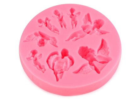 Silikonová forma anděl Ø9,5 cm (Varianta (12) růžová, Balení 1 ks)