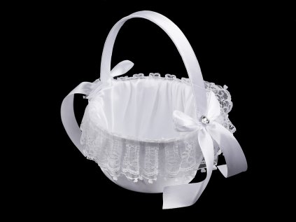 Svatební saténový košíček pro družičky (Varianta 2 růžová sv., Balení 1 ks)