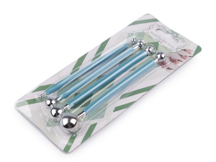 Modelovací pomůcky kuličky z nerezové oceli sada 4 ks (Varianta modrá azuro, Balení 1 sada)