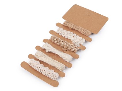Sada jutových prýmků (Varianta 4 režná přírodní, Balení 12 sada)