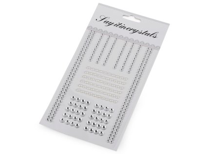 Samolepicí kamínky a perly na lepicím proužku (Varianta crystal perlová, Balení 1 karta)