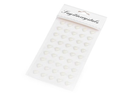 Samolepicí srdce na lepicím proužku (Varianta perlová, Balení 1 karta)