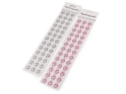 Samolepicí květy na lepicím proužku (Varianta 1 crystal, Balení 1 karta)