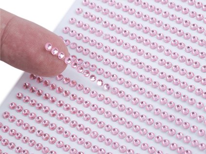 Samolepicí kamínky na lepicím proužku Ø3 mm (Varianta 1 crystal, Balení 1 karta)