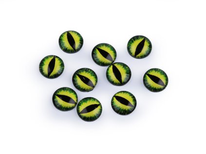 Skleněné oči k nalepení kočka, drak Ø10 a 12 mm (Varianta 2 (10 mm) modrá světlá, Balení 10 ks)