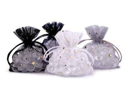Dárkový pytlík hvězda 10x13 cm tylový (Varianta 2 šedá, Balení 10 ks)