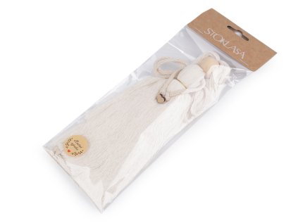 Andělka hand made macrame (Varianta 2 béžová nejsv. hnědá, Balení 1 ks)