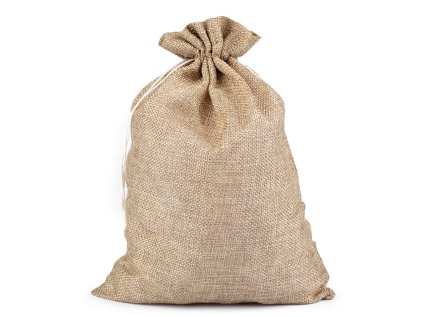 Dárkový pytlík mikulášský 19,5x27 cm imitace juty (Varianta 2 hnědá, Balení 1 ks)