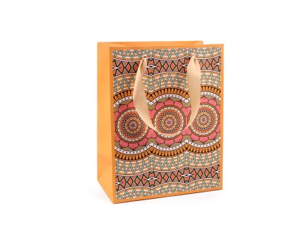 Dárková taška mandala (Varianta 2 růžová sv., Balení 4 ks)