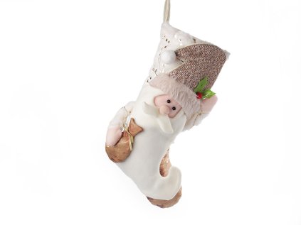 Mikulášská / vánoční punčocha 25x50 cm (Varianta 1 krémová nejsvět., Balení 1 ks)