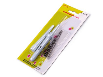 Jehla na plstění s náhradními jehlami (Varianta šedá světlá, Balení 1 sada)