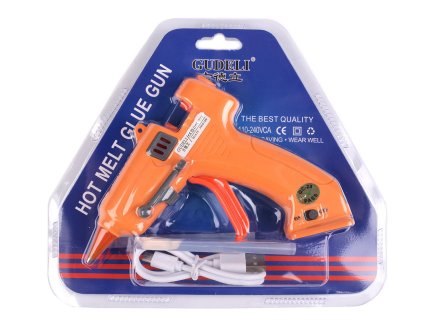 Bezdrátová / nabíjecí tavná pistole na lepidlo Ø7 mm (Varianta oranžová, Balení 1 ks)