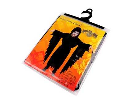 Karnevalový kostým - duch, strašidlo s páskem (Varianta černá, Balení 1 sada)