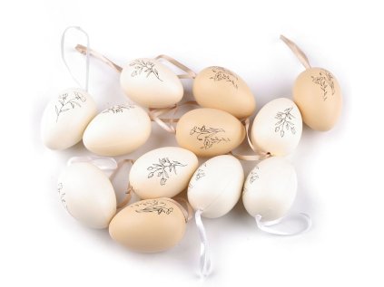 Velikonoční vajíčka k zavěšení (Varianta přírodní sv., Balení 12 ks)