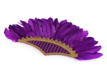 Karnevalová čelenka s peřím (Varianta 2 modrá kobaltová, Balení 1 ks)