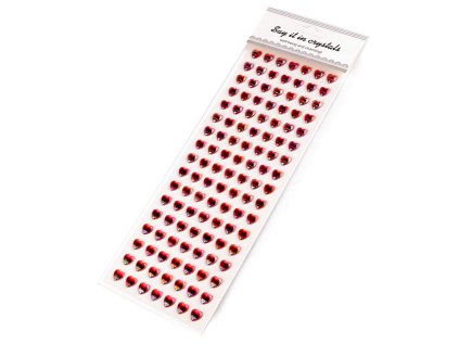 Samolepicí srdce na lepicím proužku multicolor Ø10 mm (Varianta 1 crystal, Balení 1 karta)