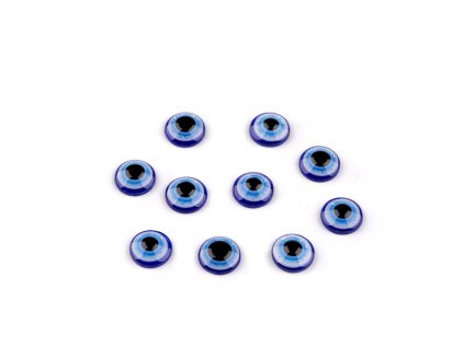 Oči k nalepení Alláhovo oko s glitry Ø8; 10; 12; 14 mm (Varianta 1 (8 mm) modrá, Balení 10 ks)