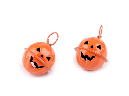 Rolnička dýně halloween Ø24 mm (Varianta 1 bílá kroužek, Balení 2 ks)