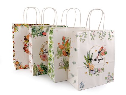 Dárková taška Thank you (Varianta 1 krémová nejsvět. plameňák, Balení 12 ks)