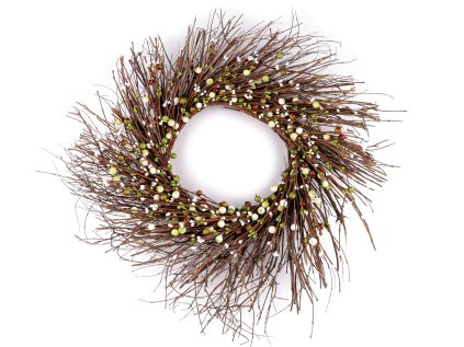 Jarní / podzimní věnec Ø50 cm (Varianta 1 růžová sv., Balení 1 ks)