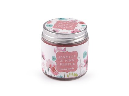 Vonná svíčka ve skle 70 g (Varianta 1 (Jasmine & pepper) růžová, Balení 1 ks)