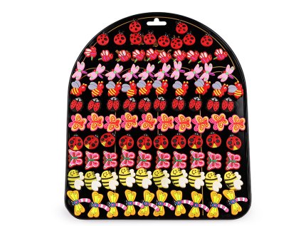 Silikonové magnetky - beruška, motýl, včela (Varianta mix, Balení 100 ks)